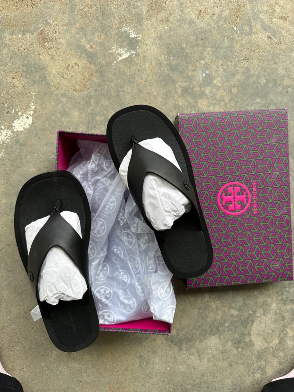 Tory Burch Purple and Green Patterned Shoe Box